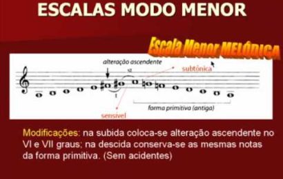 Video aula de teoria musical – Escala menor harmônica e melódica