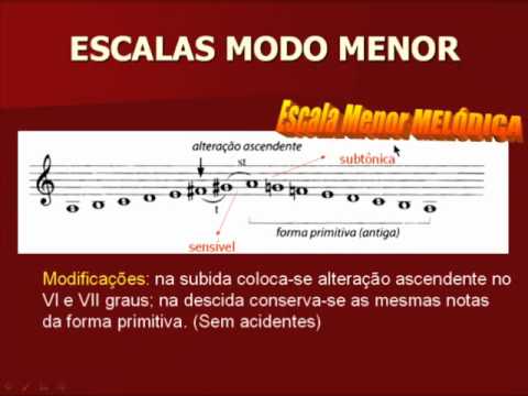 Video aula de teoria musical - Escala menor harmônica e melódica